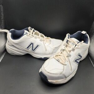 New Balance 608v4 Mens Training Shoes White Navy Leather MX608V4W Size 8.5 D